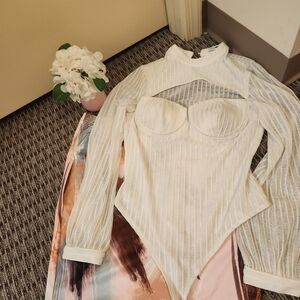 Elegant White Sheer Women's Top